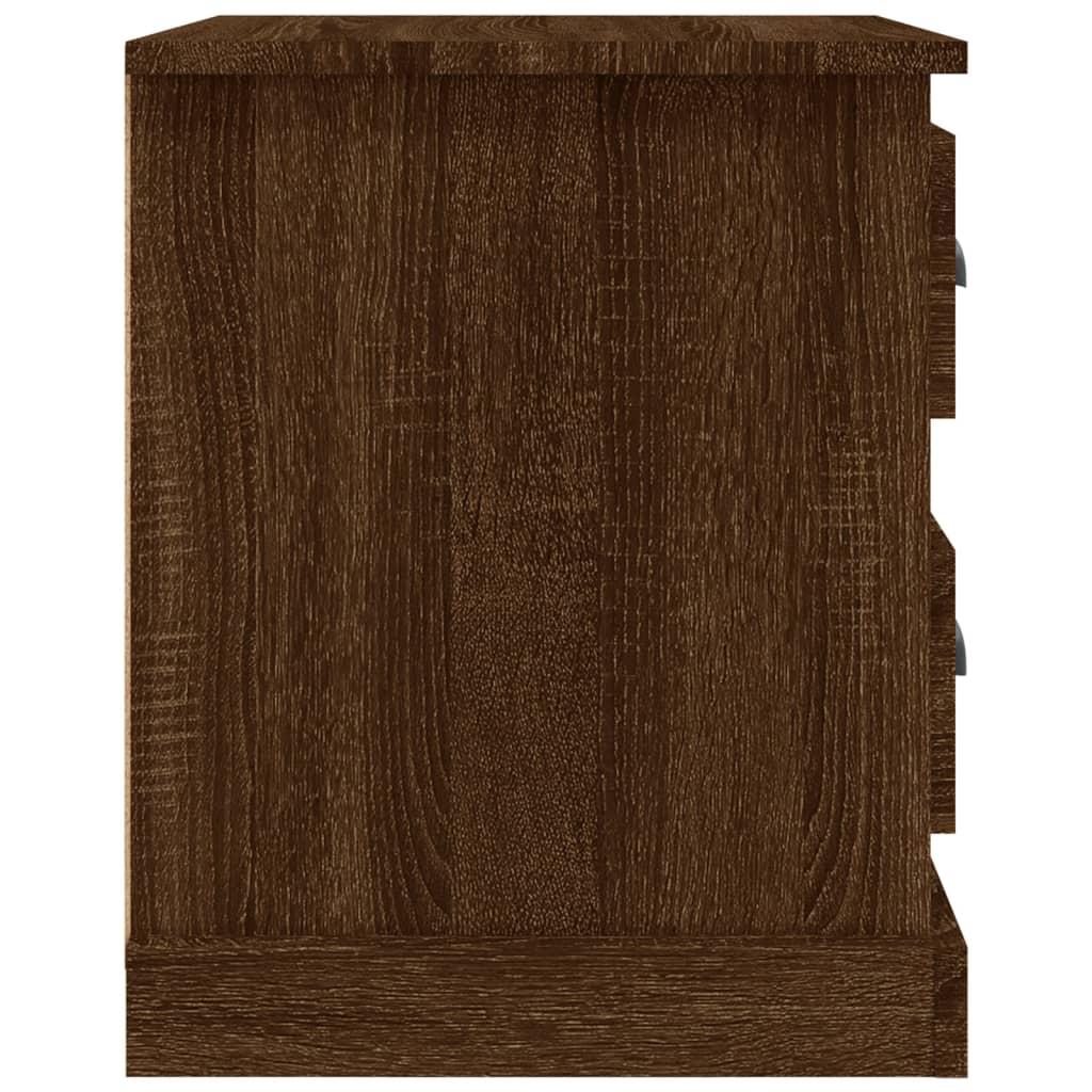 Bedside tables 2 pcs. Brown Oak 39x39x47.5 cm Wood material