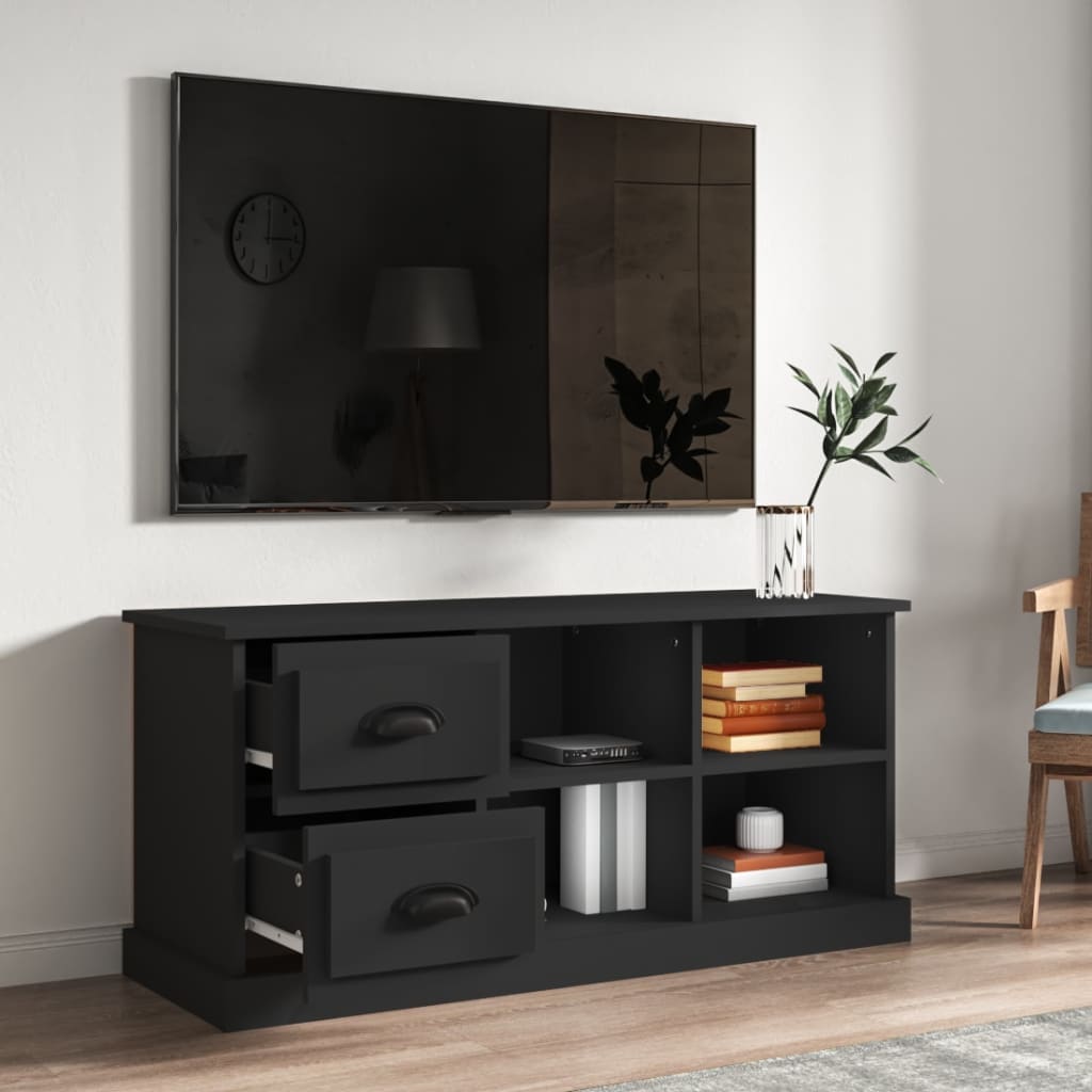 Meuble TV noir 102x35,5x47,5 cm en bois