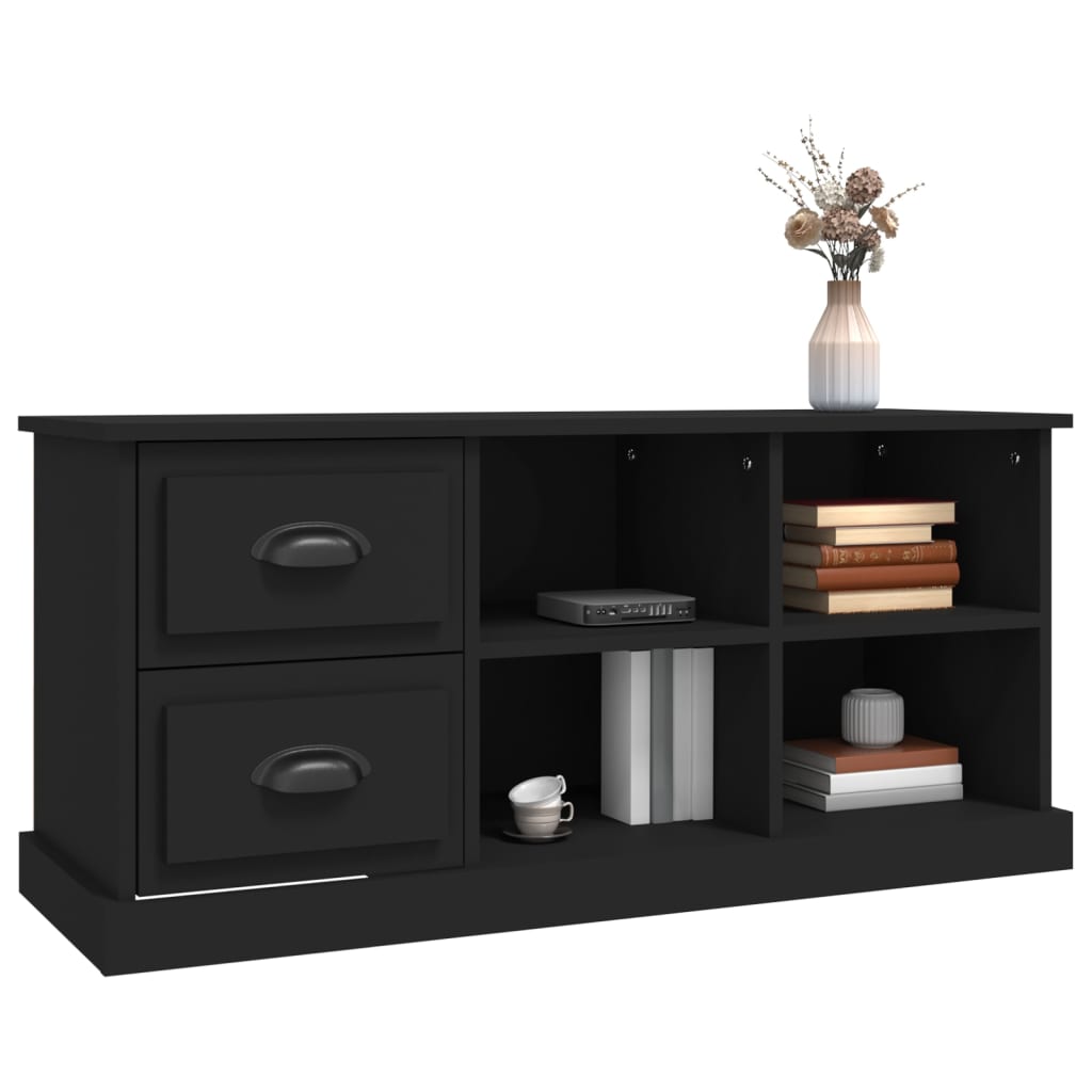 Meuble TV noir 102x35,5x47,5 cm en bois