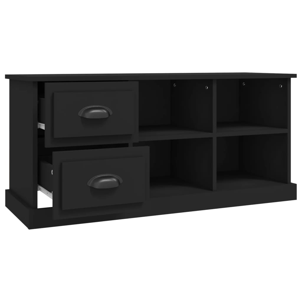 Meuble TV noir 102x35,5x47,5 cm en bois