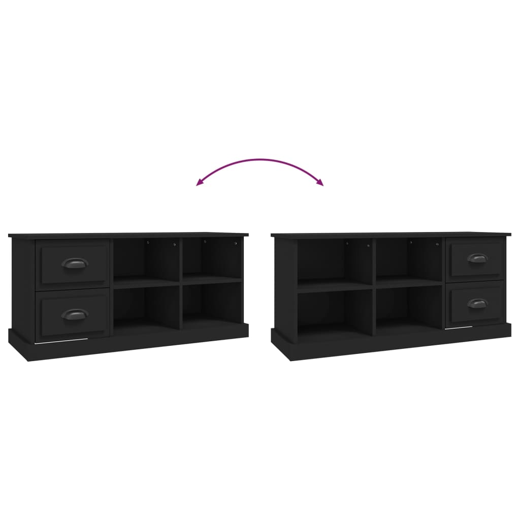 Meuble TV noir 102x35,5x47,5 cm en bois