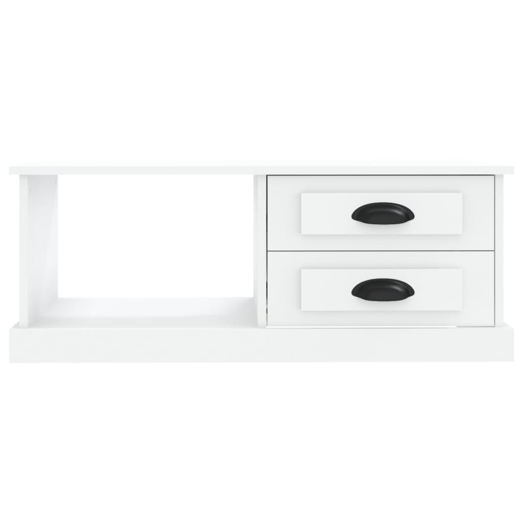 Table basse blanche 90x50x35 cm en bois