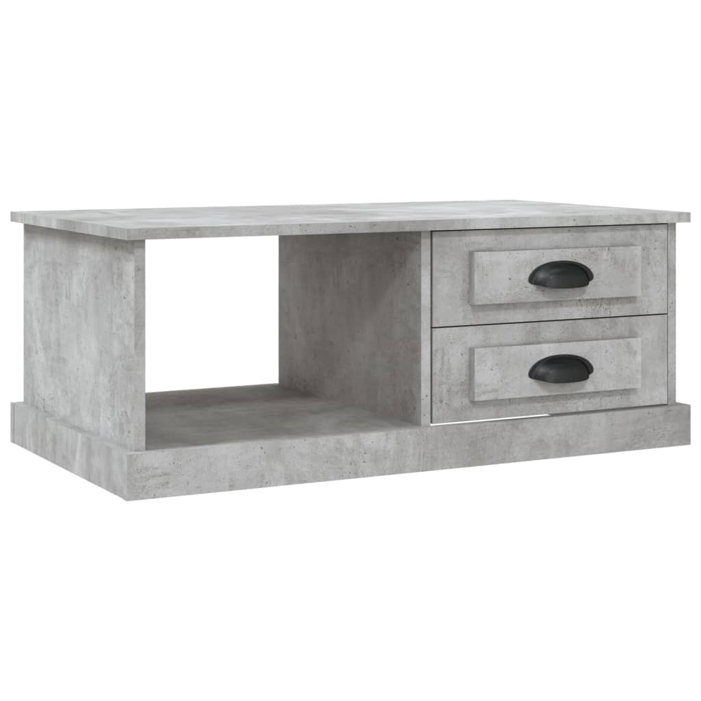 Table basse en béton gris 90x50x35 cm en bois