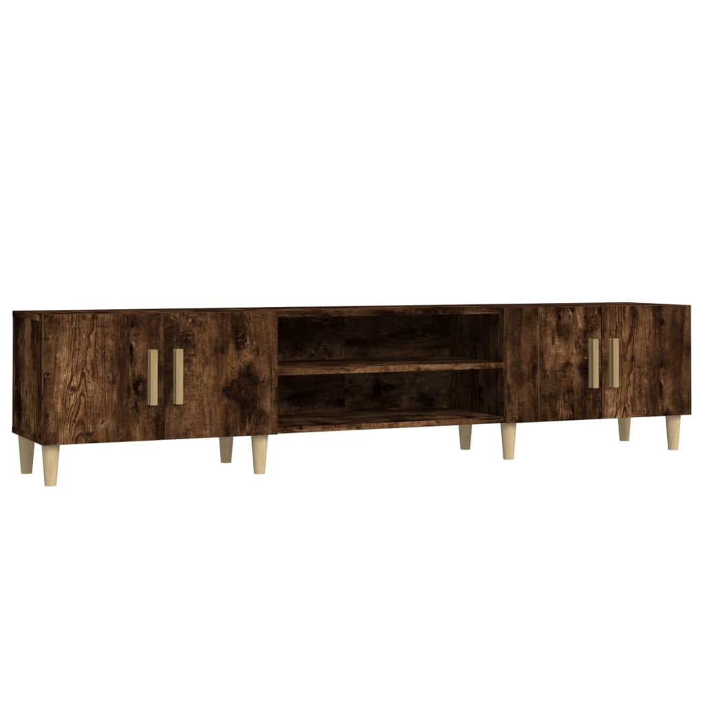 Meuble TV chêne fumé 180x31,5x40 cm matériau bois