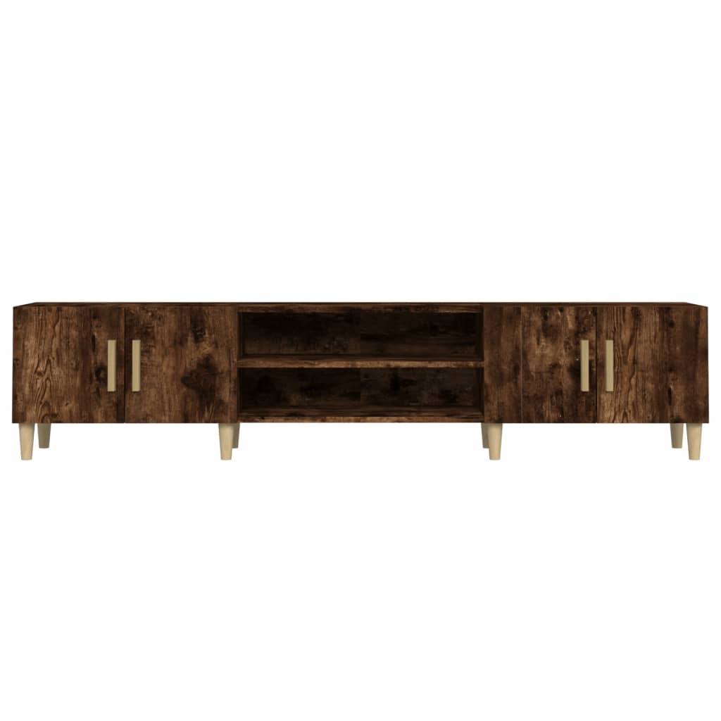 Meuble TV chêne fumé 180x31,5x40 cm matériau bois