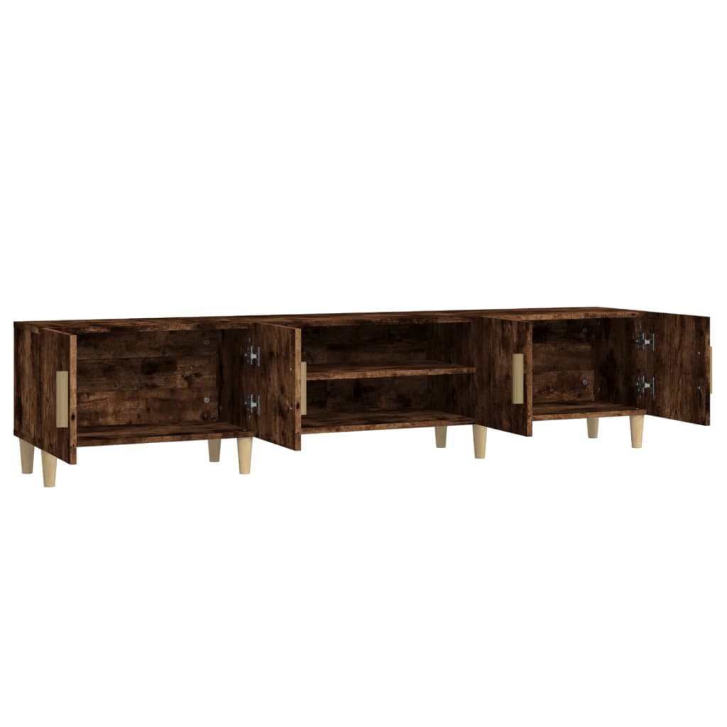 Meuble TV chêne fumé 180x31,5x40 cm matériau bois