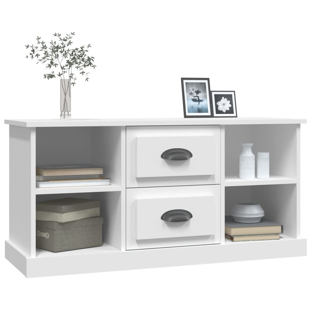 Meuble TV blanc 99,5x35,5x48 cm en bois