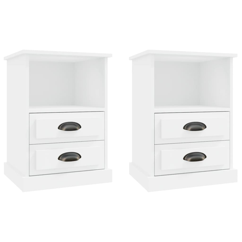 Tables de chevet 2 pièces Blanc 43x36x60 cm