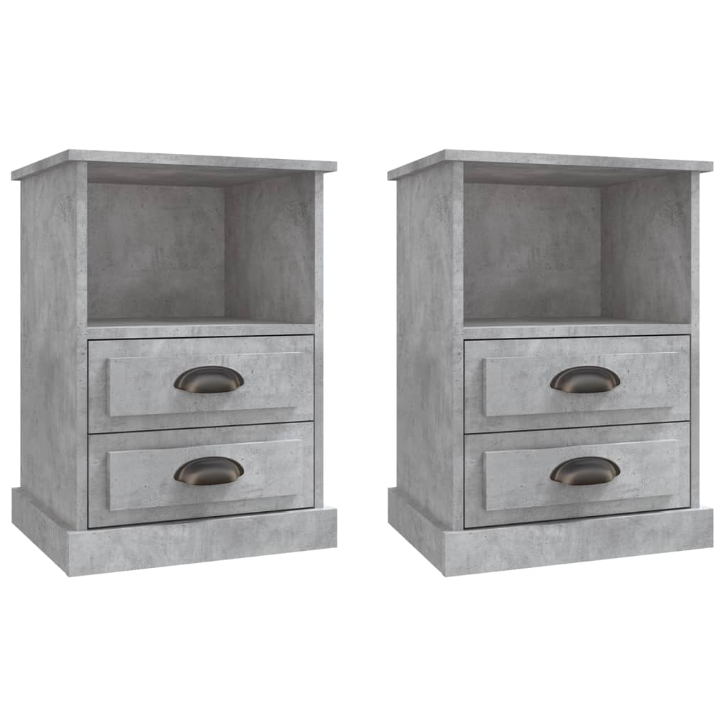 Bedside tables 2 pcs. Concrete grey 43x36x60 cm