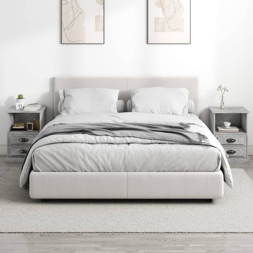 Bedside tables 2 pcs. Concrete grey 43x36x60 cm