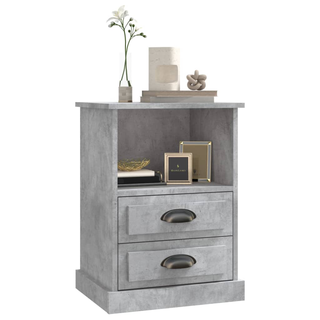 Bedside tables 2 pcs. Concrete grey 43x36x60 cm