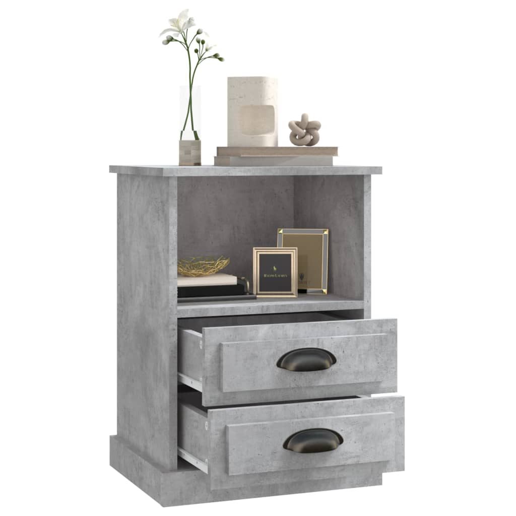 Bedside tables 2 pcs. Concrete grey 43x36x60 cm