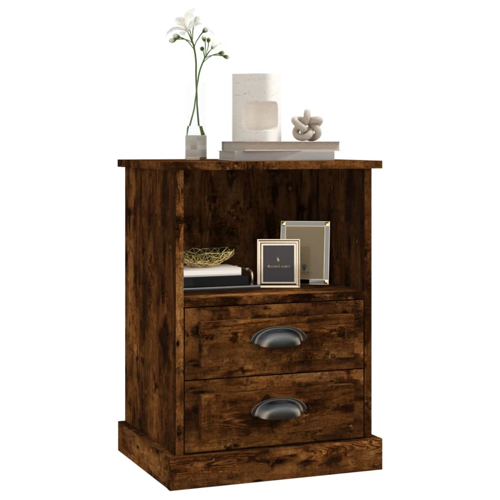 Tables de chevet 2 pcs. chêne fumé 43x36x60 cm