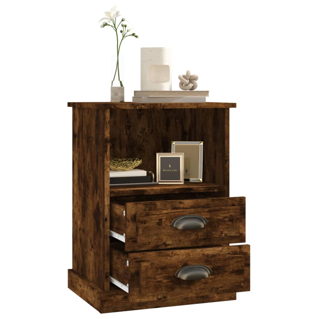 Tables de chevet 2 pcs. chêne fumé 43x36x60 cm