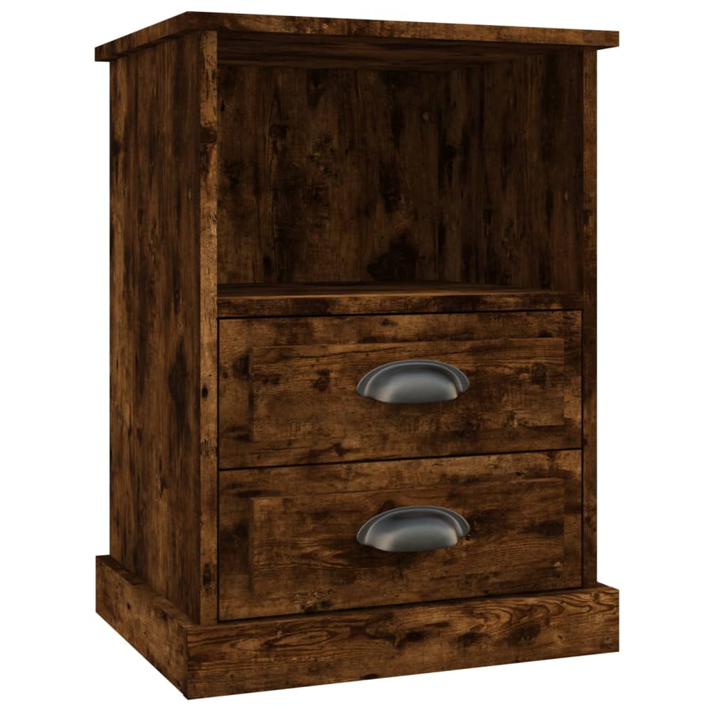 Tables de chevet 2 pcs. chêne fumé 43x36x60 cm