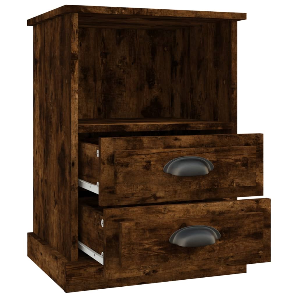 Tables de chevet 2 pcs. chêne fumé 43x36x60 cm