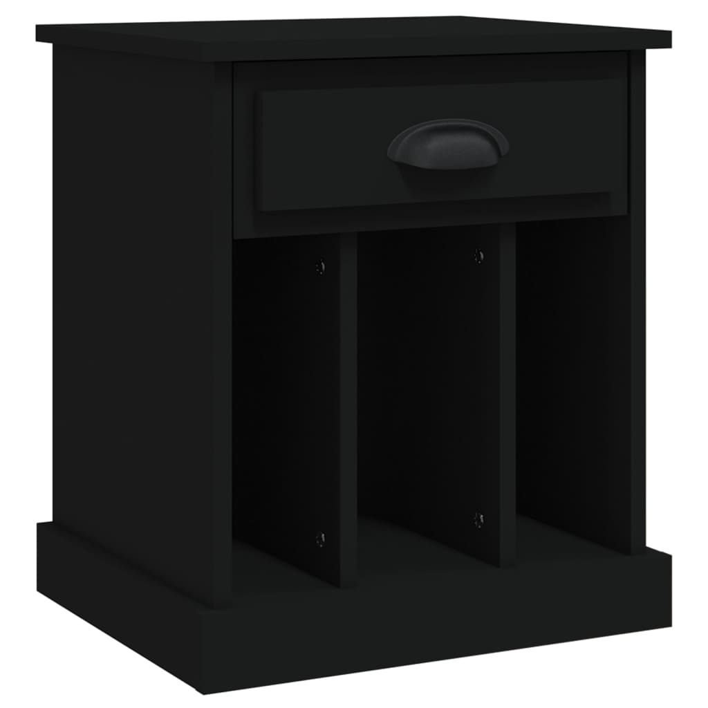 Bedside Table Black 43x36x50 cm