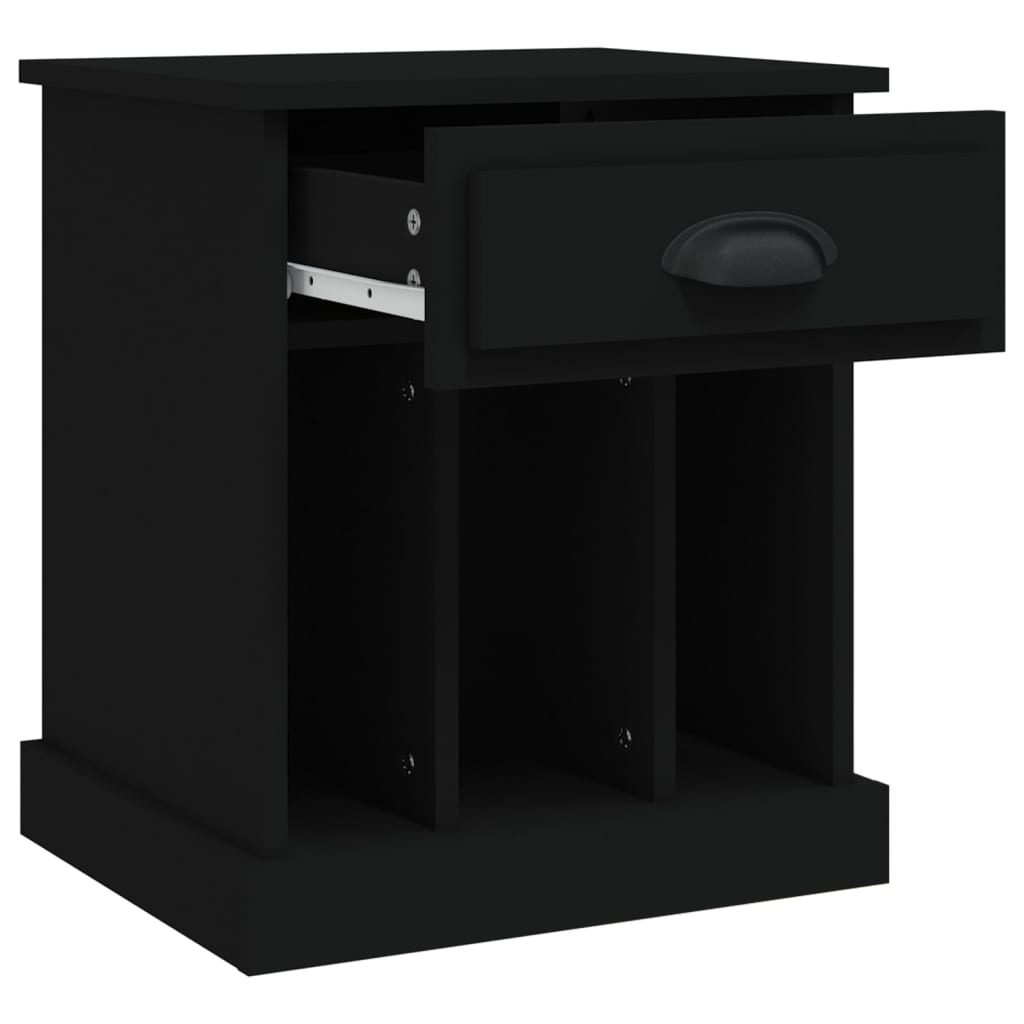 Bedside Table Black 43x36x50 cm