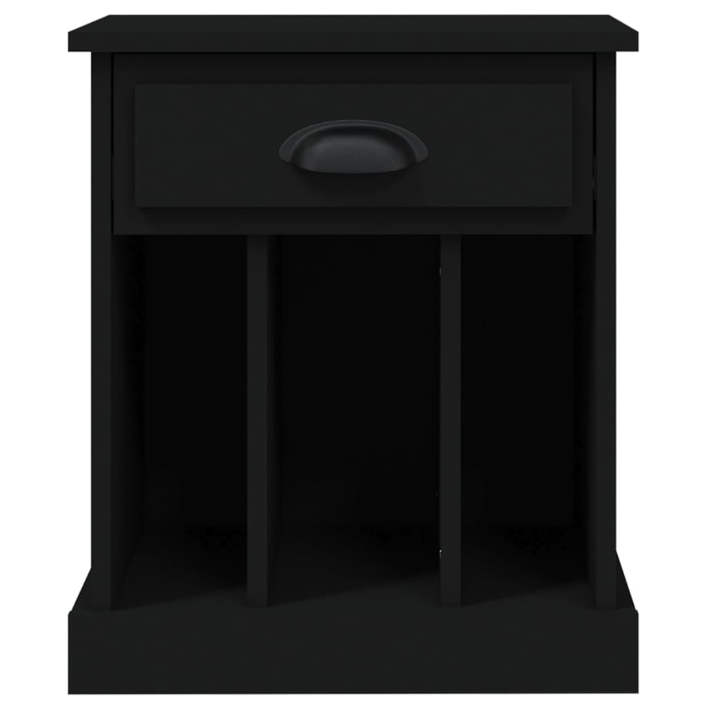 Bedside Table Black 43x36x50 cm