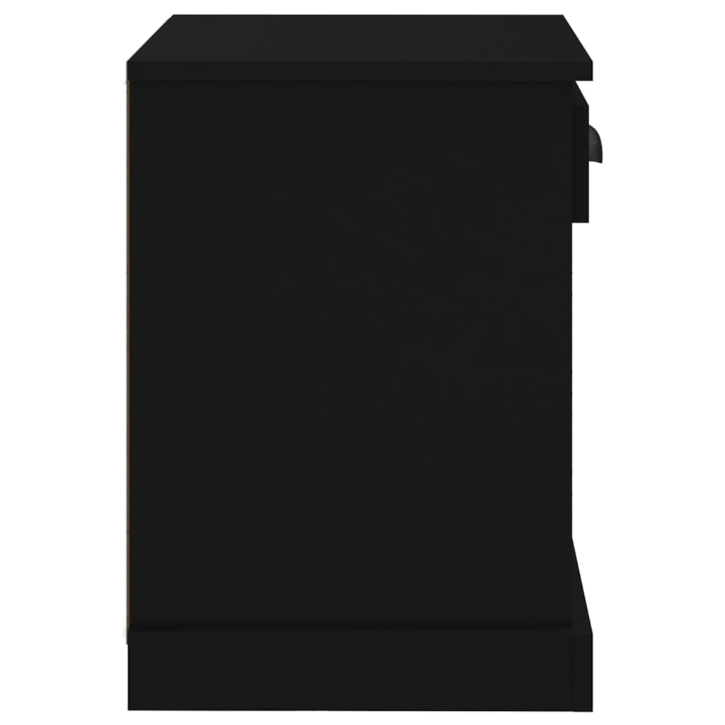 Bedside Table Black 43x36x50 cm
