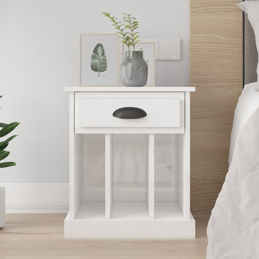 Bedside table high gloss white 43x36x50 cm