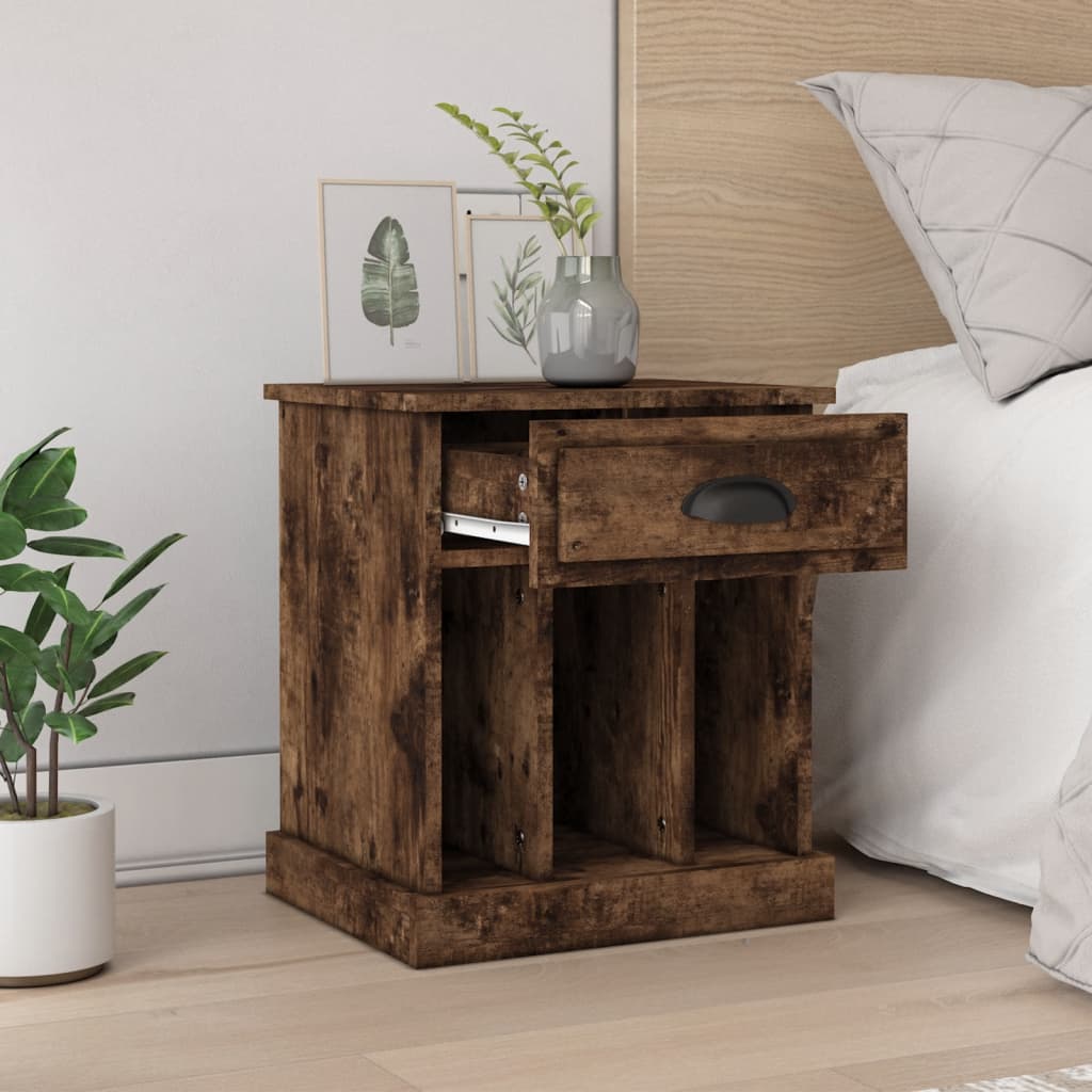 Tables de chevet 2 pcs. chêne fumé 43x36x50 cm