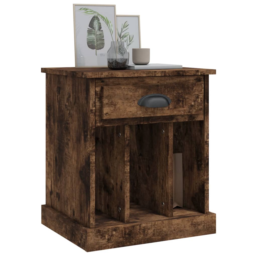 Tables de chevet 2 pcs. chêne fumé 43x36x50 cm