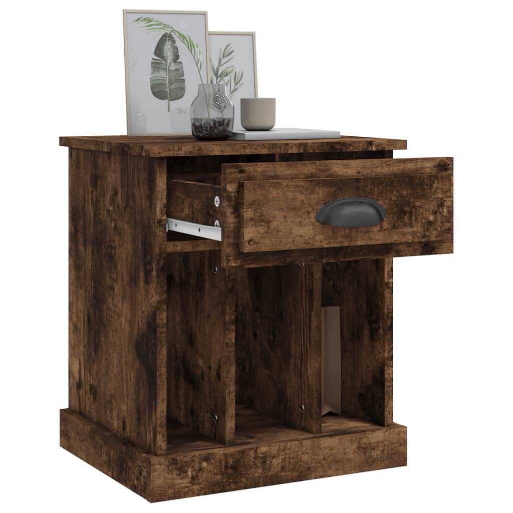 Tables de chevet 2 pcs. chêne fumé 43x36x50 cm