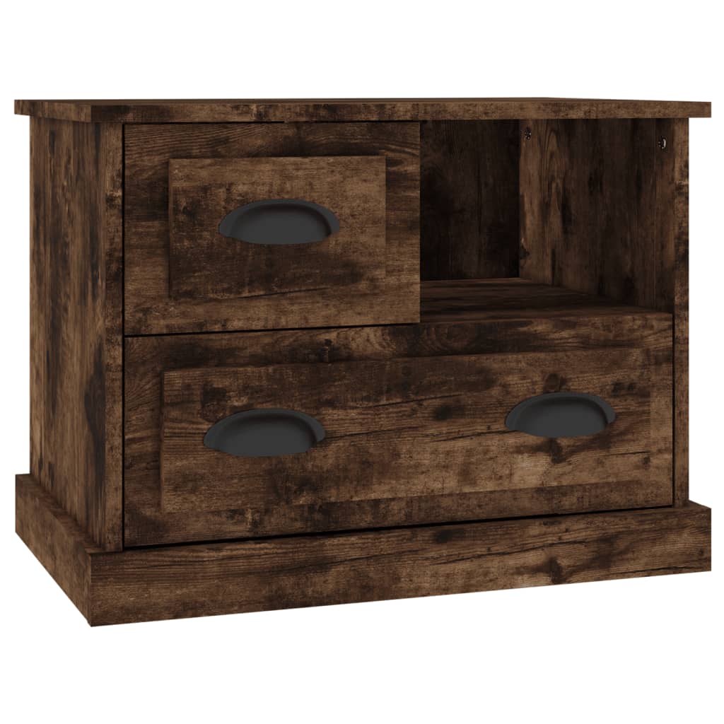 Bedside table smoked oak 60x39x45 cm