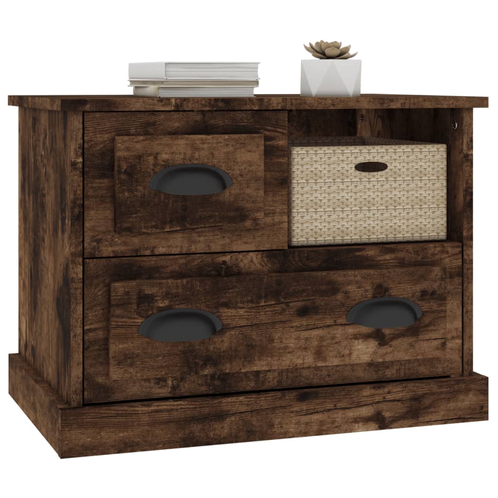 Bedside table smoked oak 60x39x45 cm