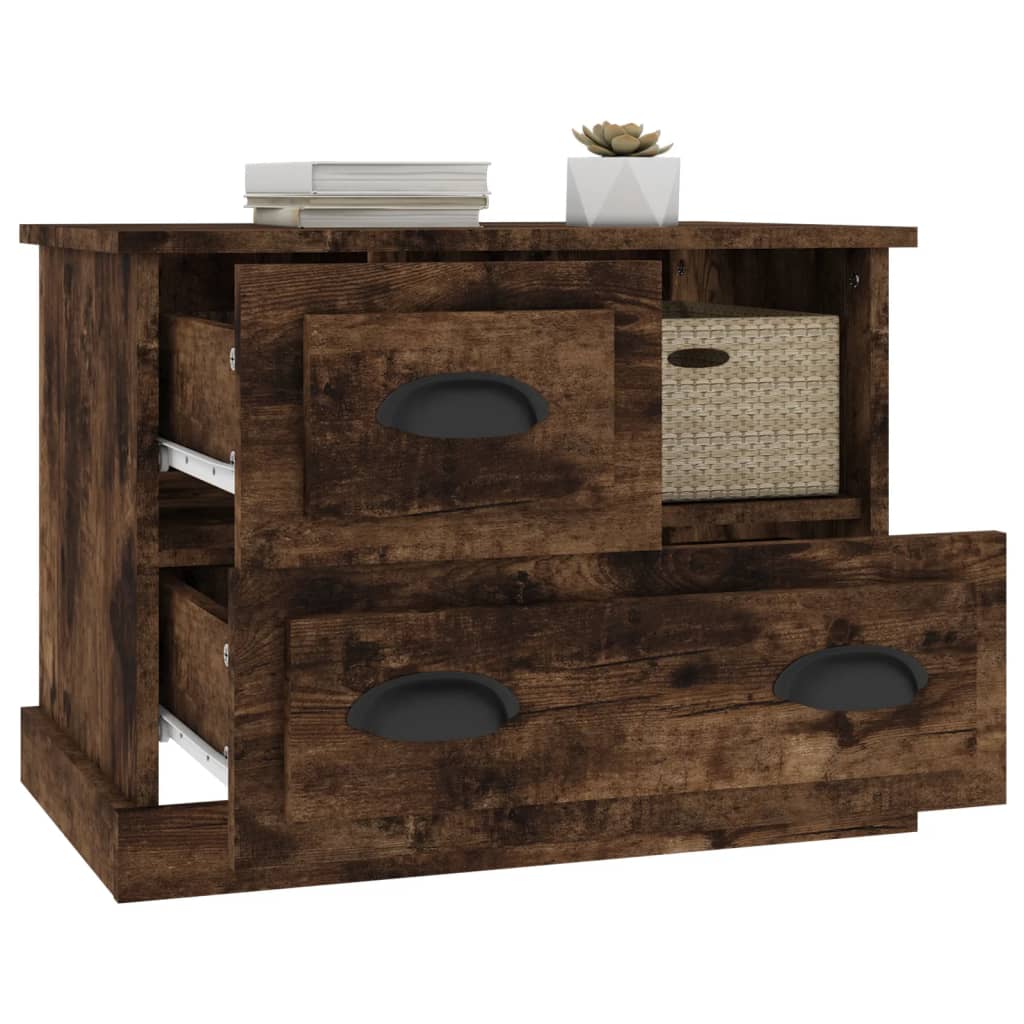 Bedside table smoked oak 60x39x45 cm