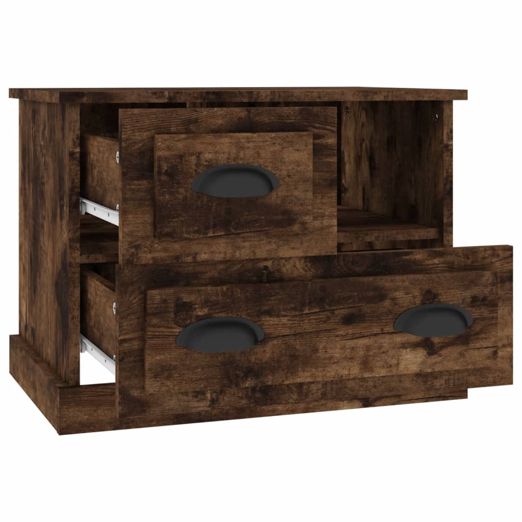 Bedside table smoked oak 60x39x45 cm