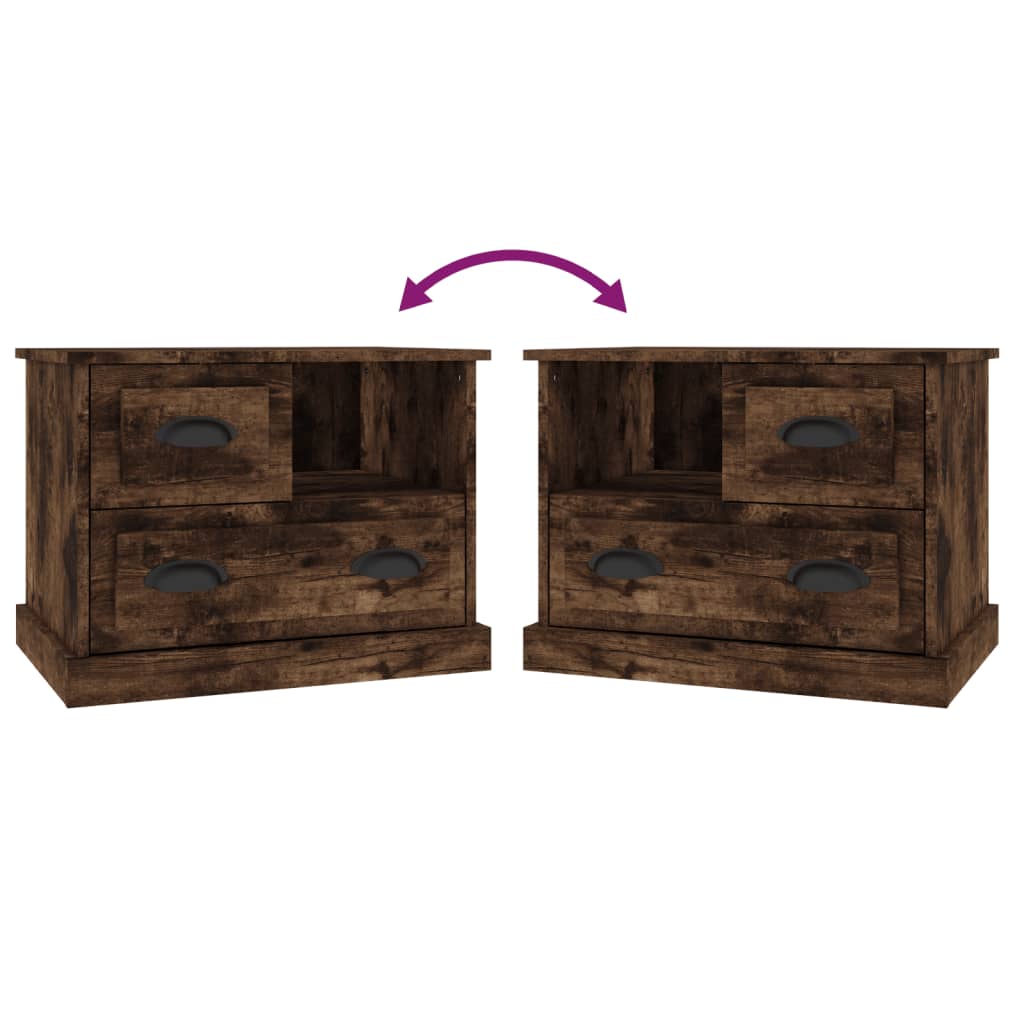 Bedside table smoked oak 60x39x45 cm