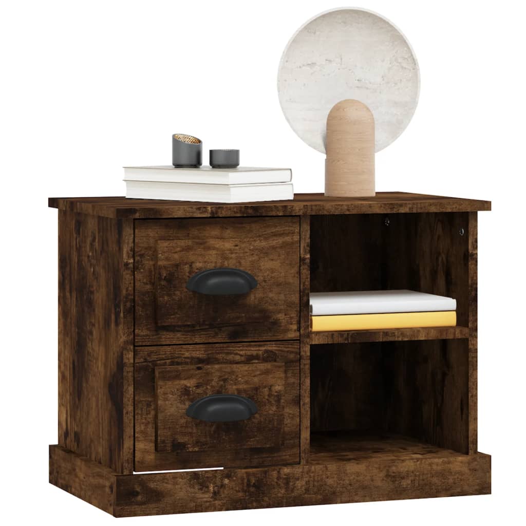 Bedside table smoked oak 60x35.5x45 cm