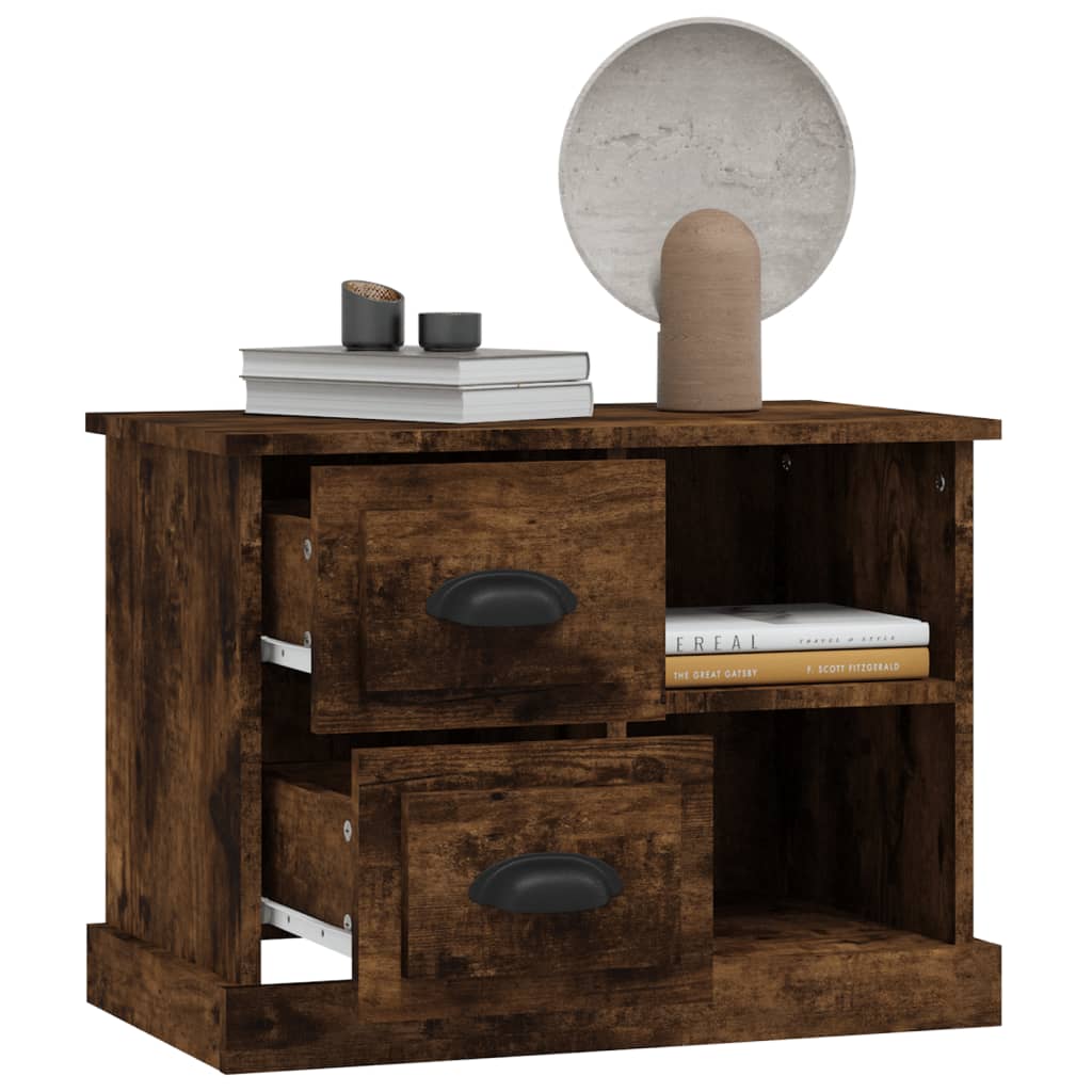 Bedside table smoked oak 60x35.5x45 cm