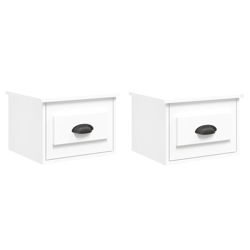 Wall Bedside Tables 2 pcs. White 41.5x36x28 cm