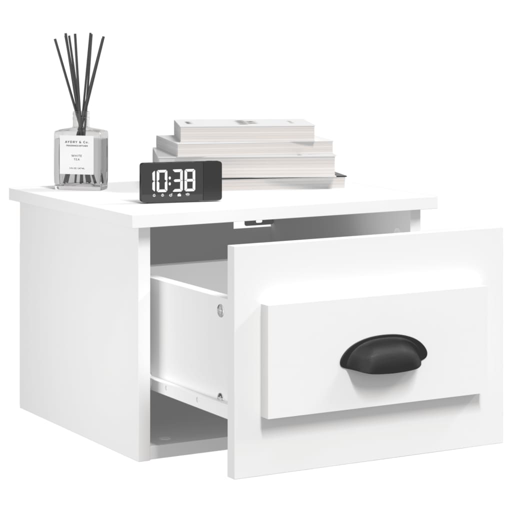 Wall Bedside Tables 2 pcs. White 41.5x36x28 cm