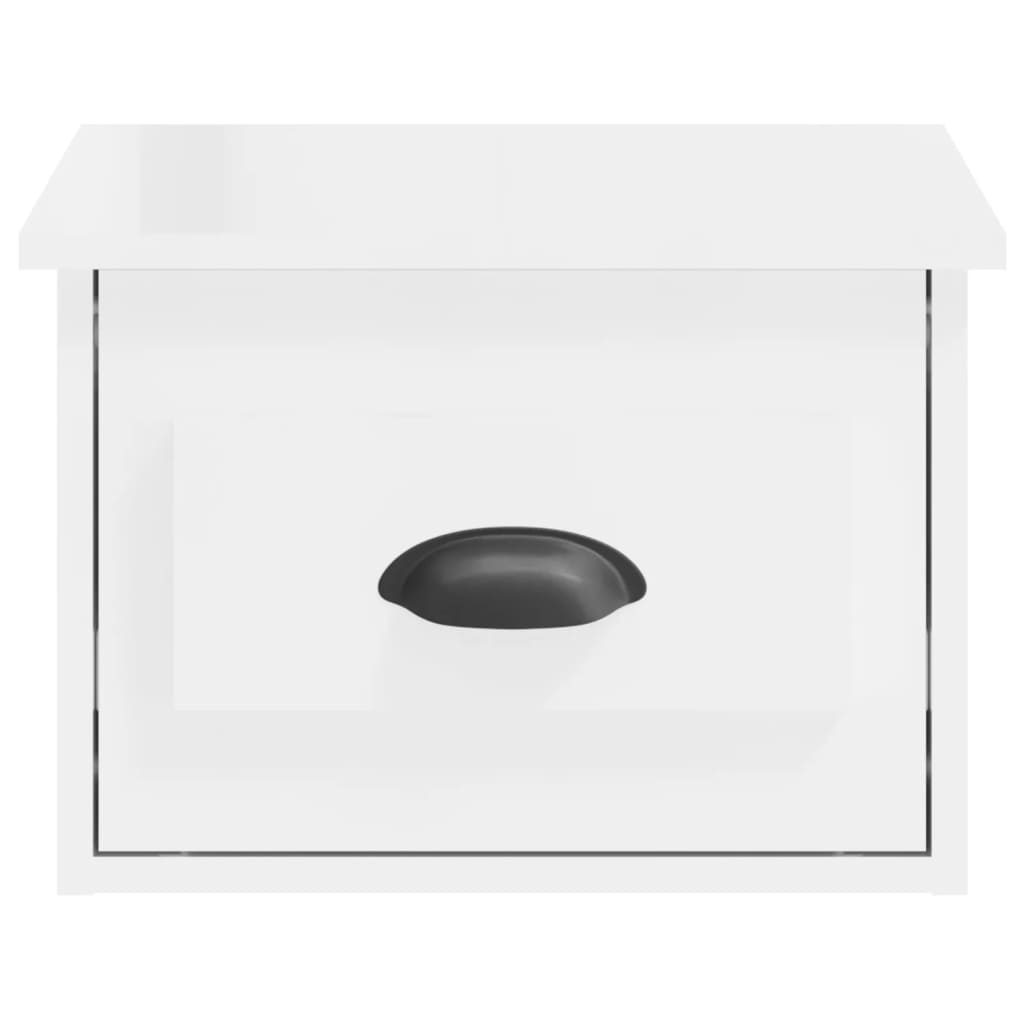 Wall-mounted bedside tables 2 pcs. High-gloss white 41.5x36x28 cm