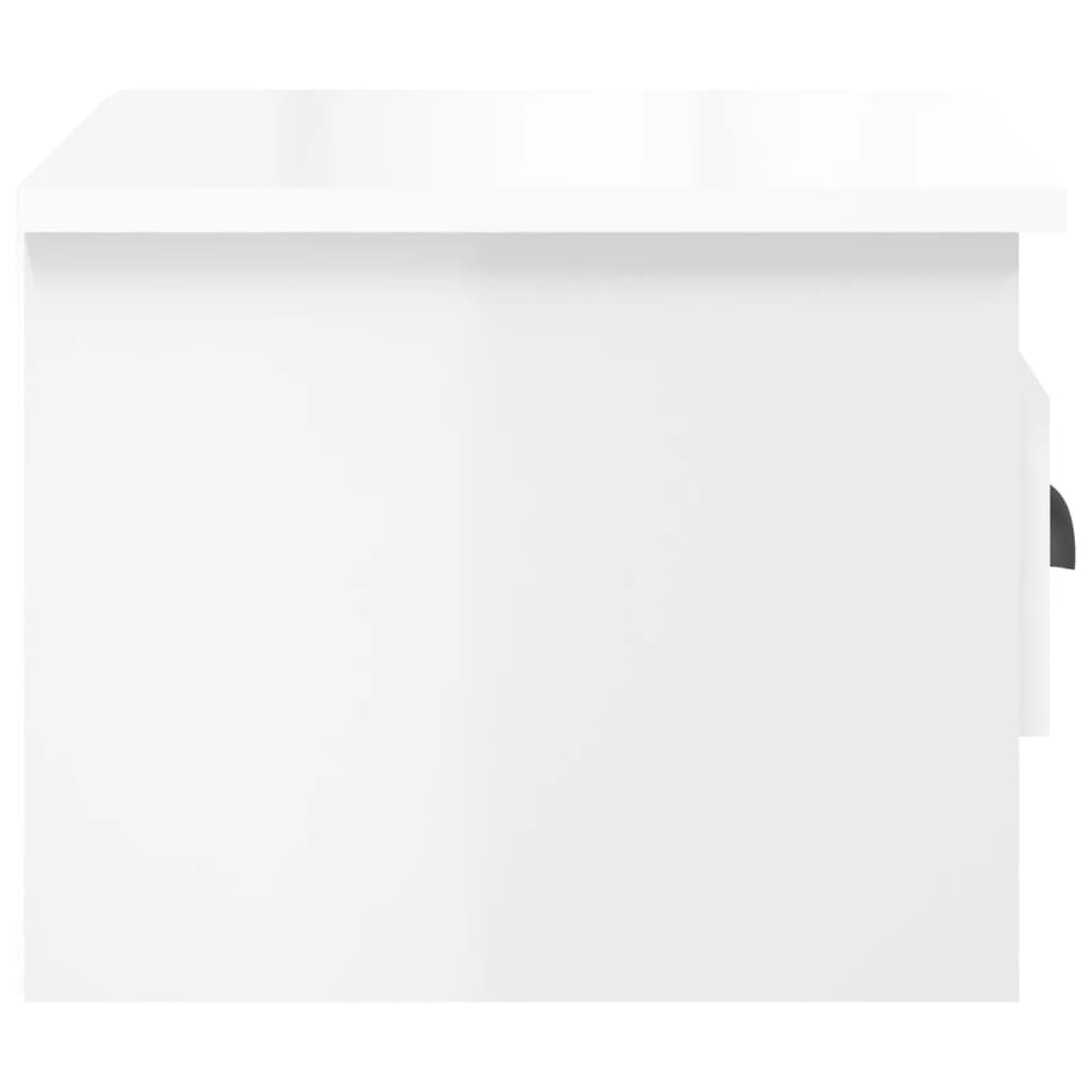 Wall-mounted bedside tables 2 pcs. High-gloss white 41.5x36x28 cm