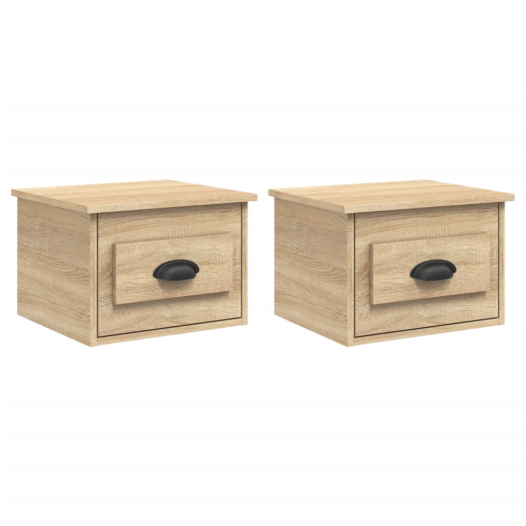 Wall-mounted bedside tables 2 pcs. Sonoma oak 41.5x36x28 cm