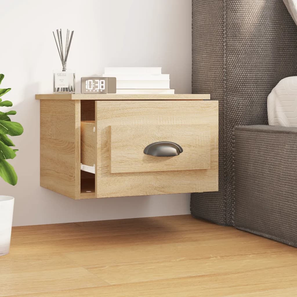 Wall-mounted bedside tables 2 pcs. Sonoma oak 41.5x36x28 cm