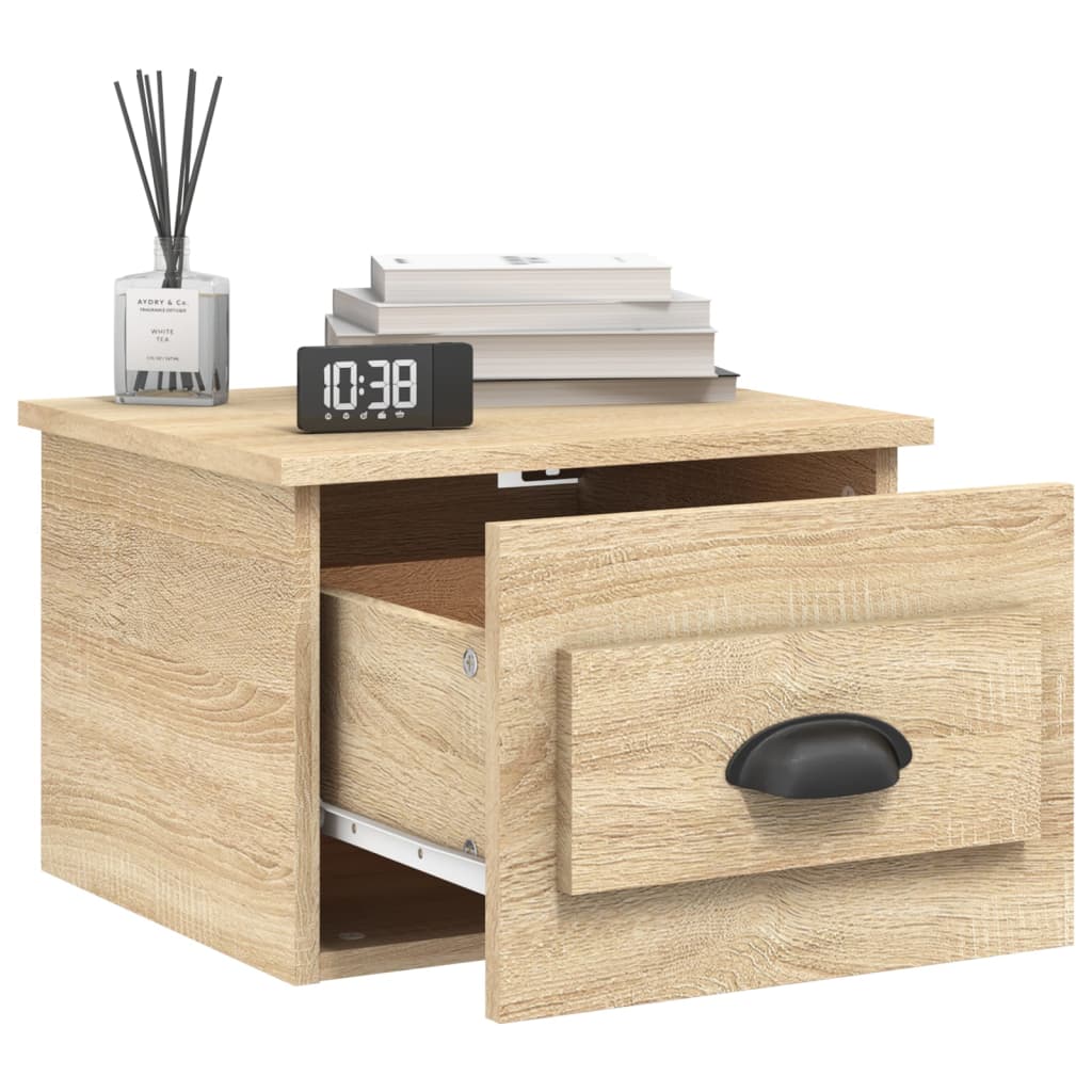 Wall-mounted bedside tables 2 pcs. Sonoma oak 41.5x36x28 cm
