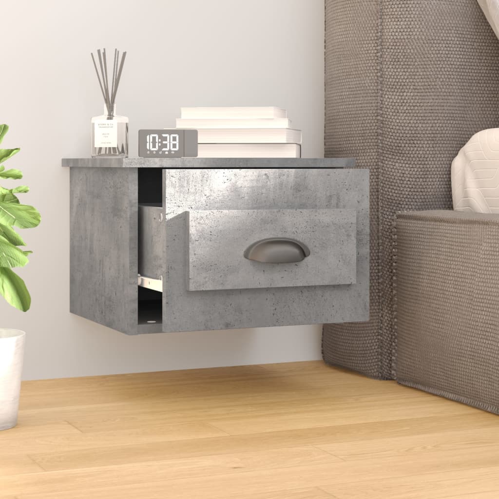 Wall-mounted bedside tables 2 pcs. Concrete grey 41.5x36x28 cm