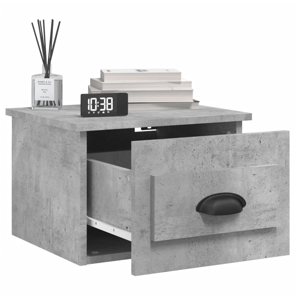 Wall-mounted bedside tables 2 pcs. Concrete grey 41.5x36x28 cm
