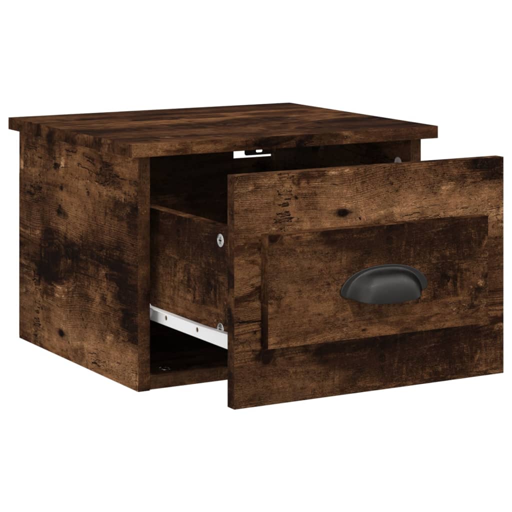Wall-mounted bedside tables 2 pcs. Smoked oak 41.5x36x28 cm