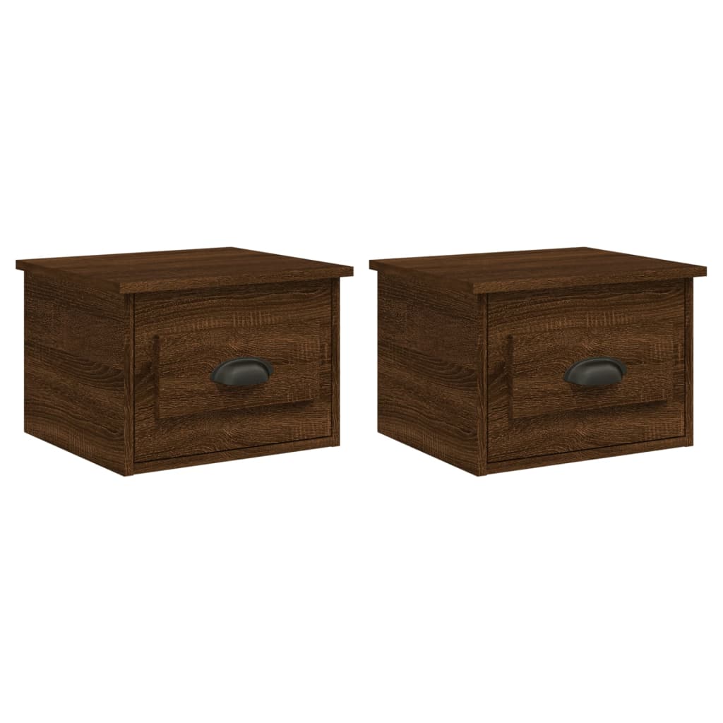 Wall Bedside Tables 2 pcs. Brown Oak Look 41.5x36x28 cm
