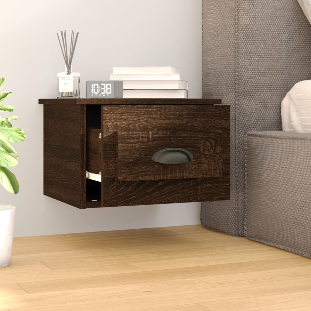 Wall Bedside Tables 2 pcs. Brown Oak Look 41.5x36x28 cm