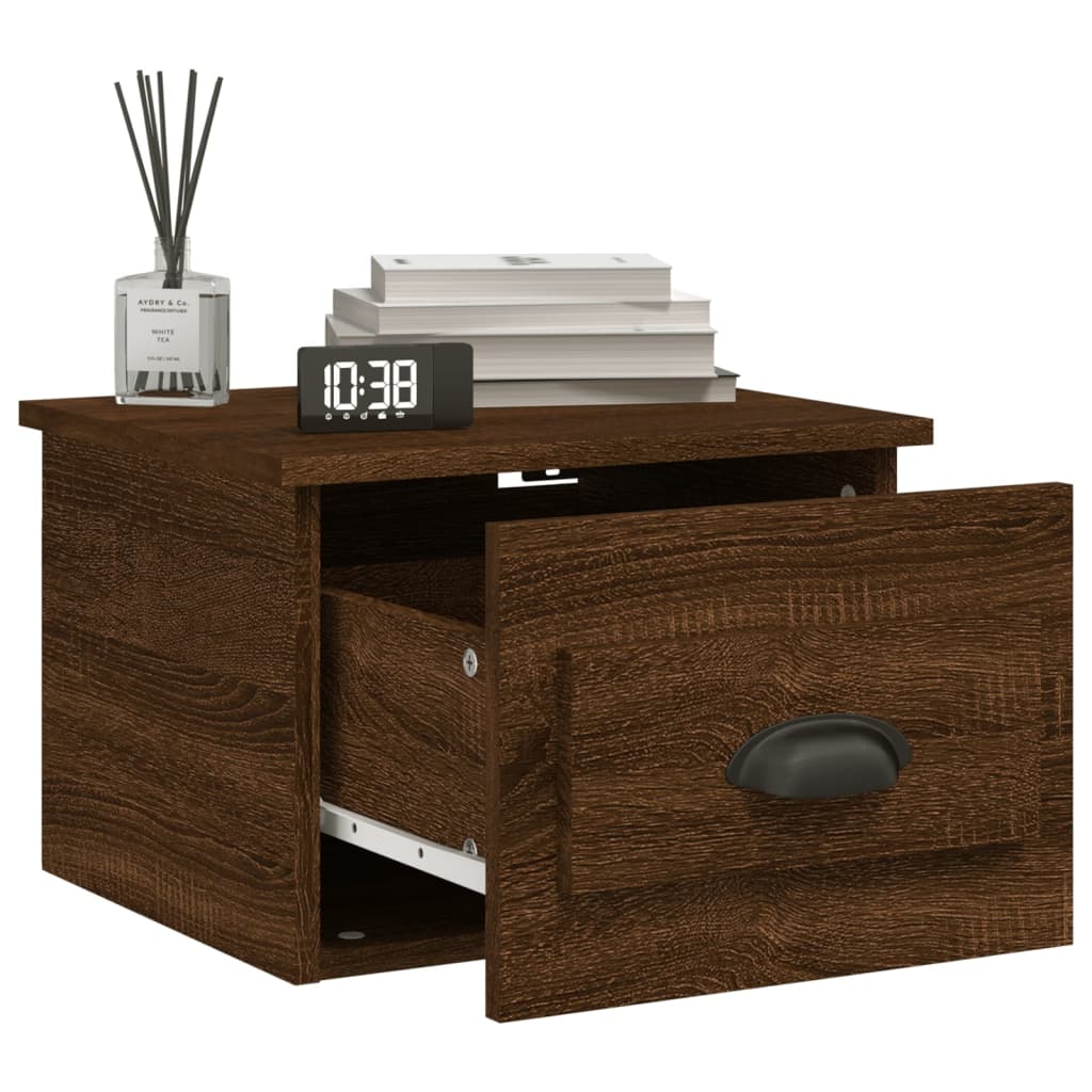 Wall Bedside Tables 2 pcs. Brown Oak Look 41.5x36x28 cm