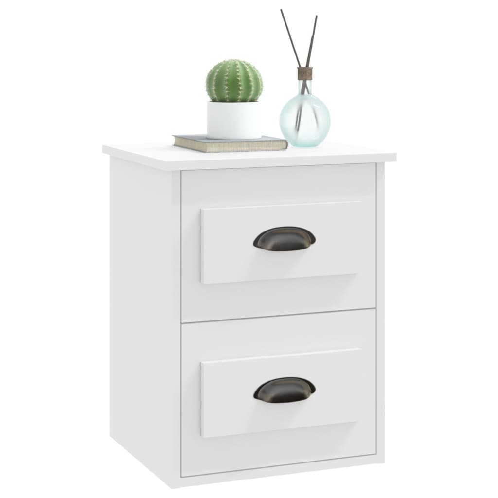 Wall Bedside Table White 41.5x36x53 cm