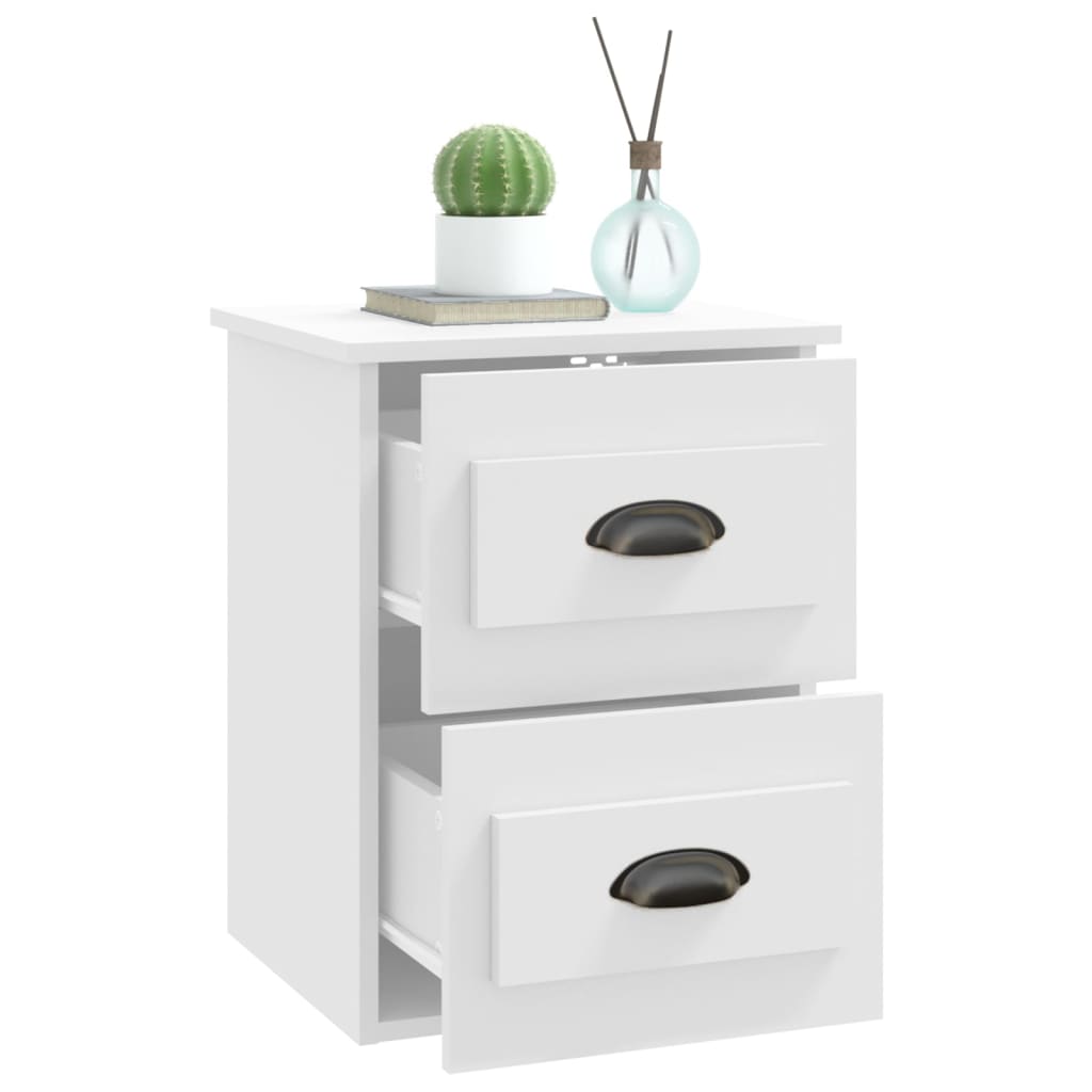 Wall Bedside Table White 41.5x36x53 cm